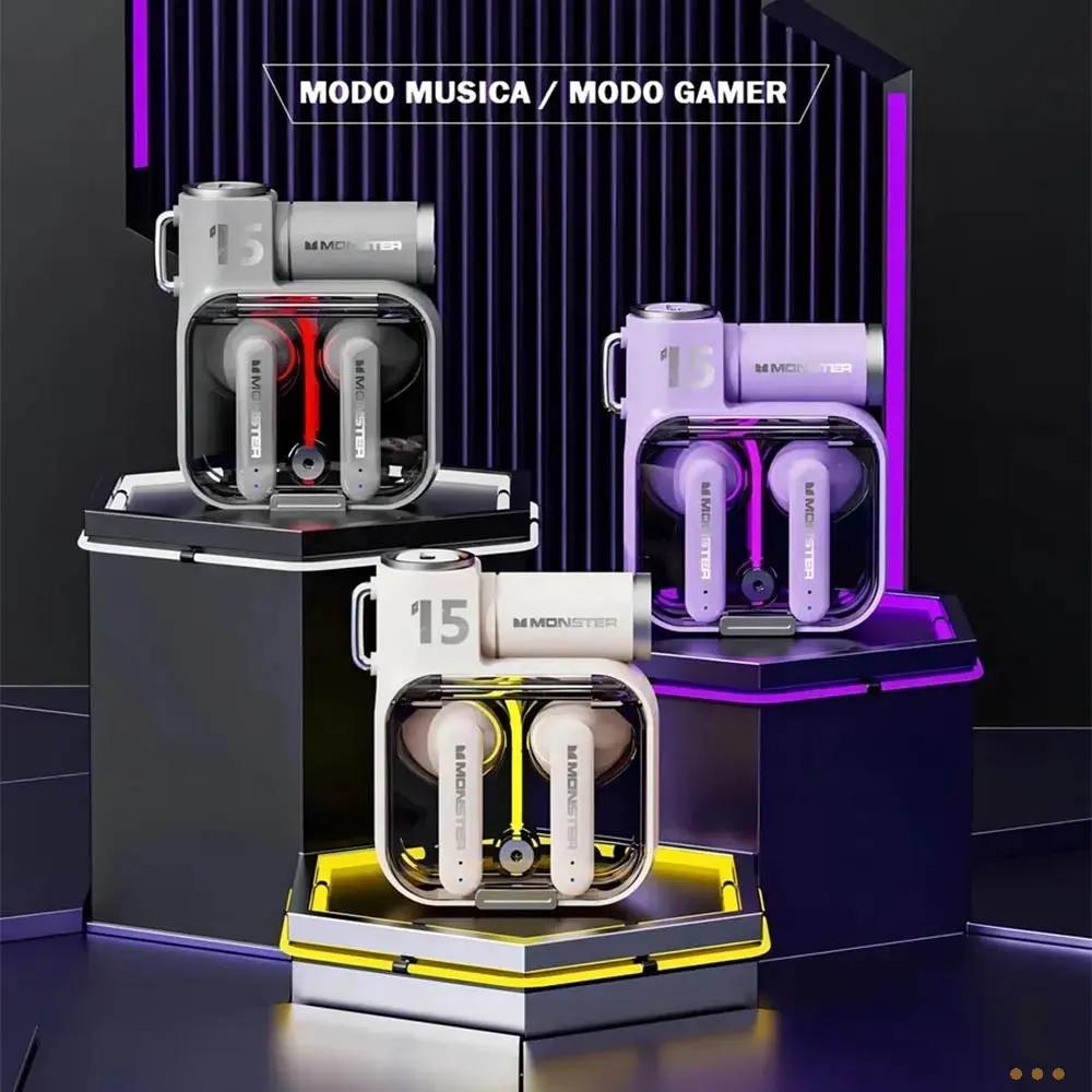 Fone de Ouvido Gamer Sem Fio Monster XKT15 TWS Truedata